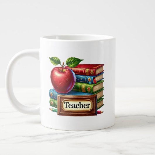 Grande Tasse Joli professeur ajouter monogramme (Gauche)