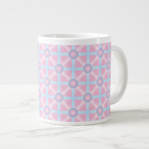 Grande Tasse Joli rose, violet et motif bleu clair