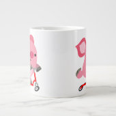 Grande Tasse Joli Scooter équitation Cartoon Cochon (Devant)