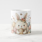 Grande Tasse Jolie aquarelle Lapin Pâques (Devant)