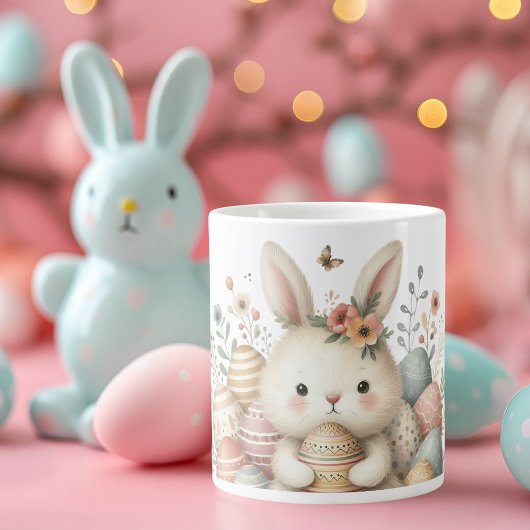 Grande Tasse Jolie aquarelle Lapin Pâques