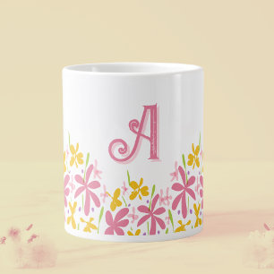 Grande Tasse Jolie Fleur Sauvage Rose Personnalisée