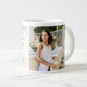 Grande Tasse Jolie Floral Graduate Script Classe Année Photo (Devant droit)