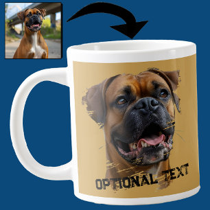 Grande Tasse Jolie Photo Unique de Papa Chien Boxer Noir et Or