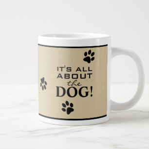 Grande Tasse Jolie typographie de patte de chien personnalisée