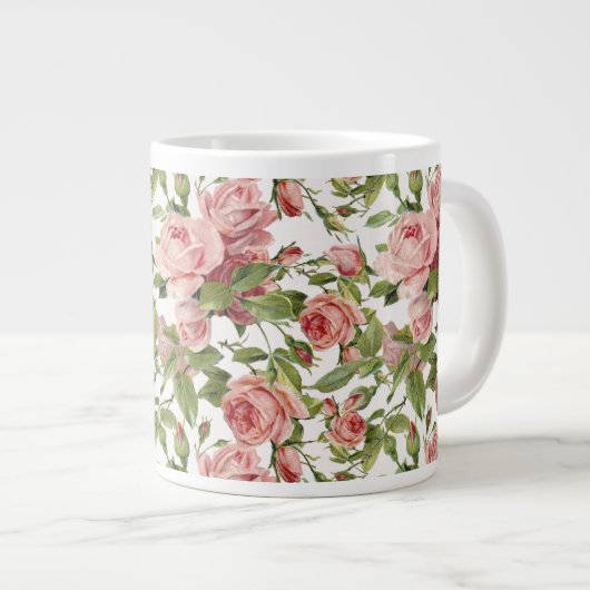 Grande Tasse Jolies roses roses roses Vintages (Devant droit)