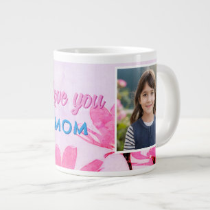 Grande Tasse Jolis Amour maman fleurs roses 2 Photos