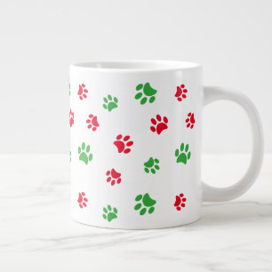Grande Tasse Jolis motifs de pattes rouges et vertes pour les f