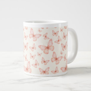 Grande Tasse Jolis papillons roses