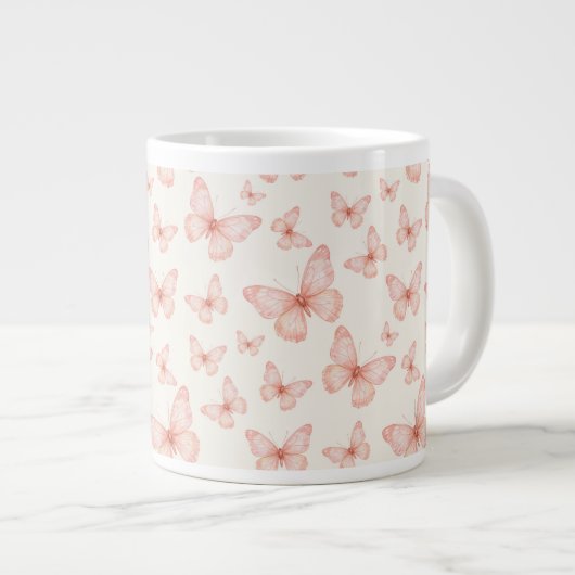 Grande Tasse Jolis papillons roses (Devant droit)