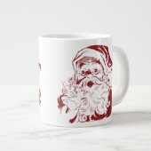 Grande Tasse Jolly Santa Claus dans Red Fun Retro Joyeux Noël (Devant droit)