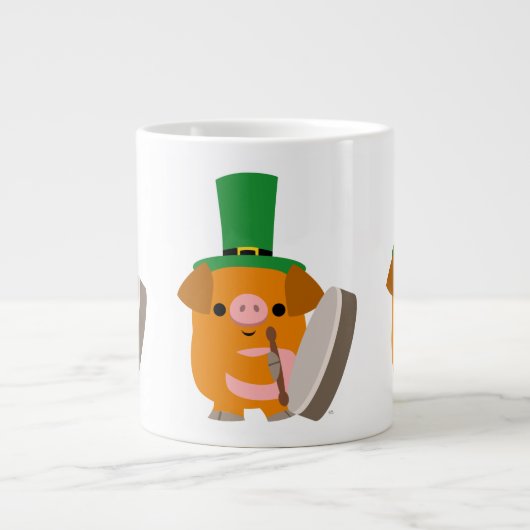 Grande Tasse Jote Bodhran Jouer Cartoon Pig (Devant)