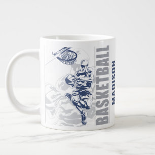 Grande Tasse Joueur de basket-ball de nom personnalisé