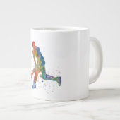 Grande Tasse Joueur de cricket en aquarelle (Devant droit)