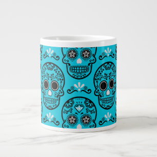 Grande Tasse Jour des Morts Mexicain Calavera Crâne Floral Folk