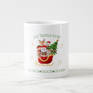 Grande Tasse Joy Travels Light – Bilingual Holiday Sleigh