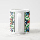 Grande Tasse Joyaux Tons Médiéval Fleurs Manuscrits Scrolls (Dos)