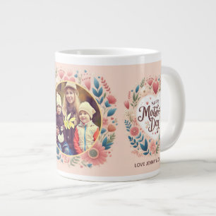 Grande Tasse Joyeuse fête des mères photo Floral rose