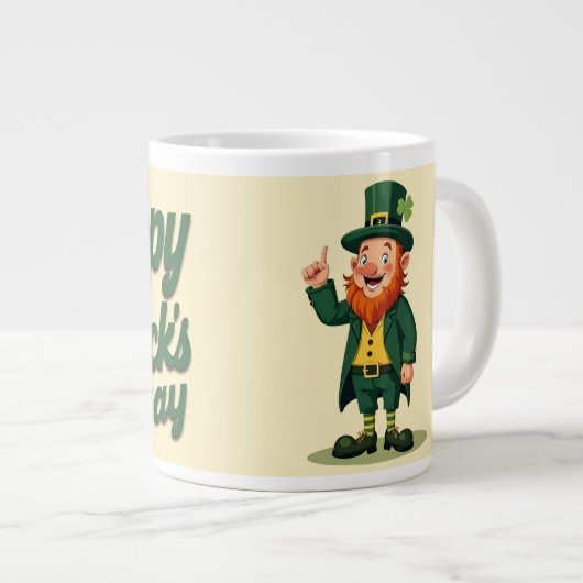 Grande Tasse Joyeuse Saint-Patrick Cute Leprechaun (Devant droit)