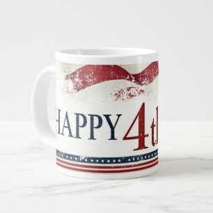 Grande Tasse Joyeux 4 juillet - Drapeau américain design vintag