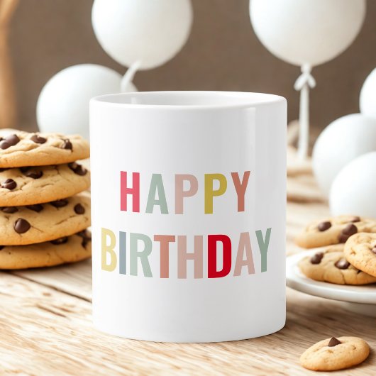 Grande Tasse Joyeux anniversaire coloré