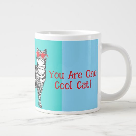 Grande Tasse Joyeux anniversaire Vous Cool Tabby Chat Mens Mari (Droite)