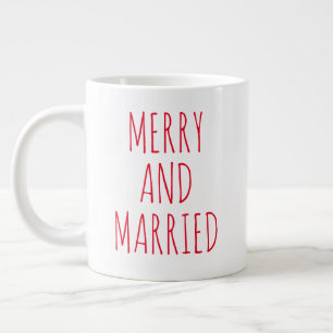 Grande Tasse "Joyeux et mariés" Simple Farmhouse moderne