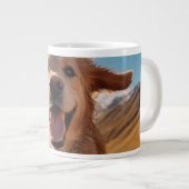 Grande Tasse Joyeux Golden Retriever en cours (Devant droit)