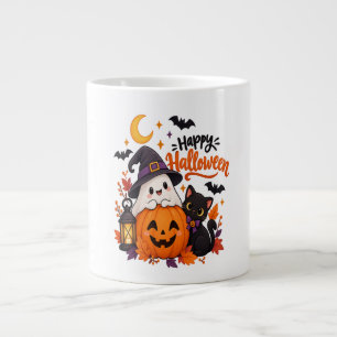 Grande Tasse Joyeux Halloween Mignon Fantôme Citrouille Chat No
