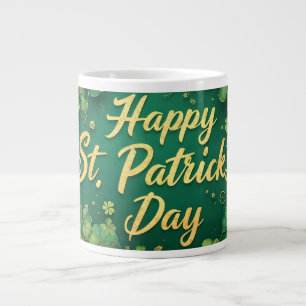 Grande Tasse Joyeux jour de la Saint-Patrick motif trèfle