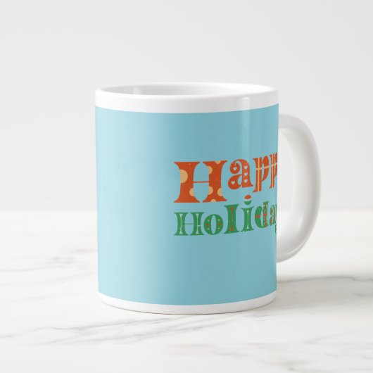 Grande Tasse Joyeux Joyeux Jours Retro (Devant droit)