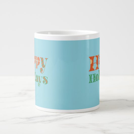 Grande Tasse Joyeux Joyeux Jours Retro (Devant)