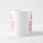 Grande Tasse Joyeux Joyeux Noël - Conception des Fêtes Rose (Devant)