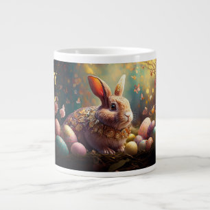 Grande Tasse Joyeux lapin de Pâques avec oeufs de Pâques