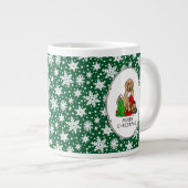 Grande Tasse Joyeux Noël 2 Goldendoodle (rouge doré) mignonne (Devant droit)