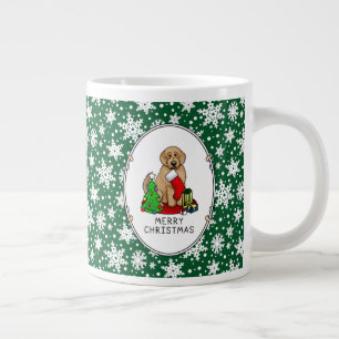 Grande Tasse Joyeux Noël 2 Goldendoodle (rouge doré) mignonne