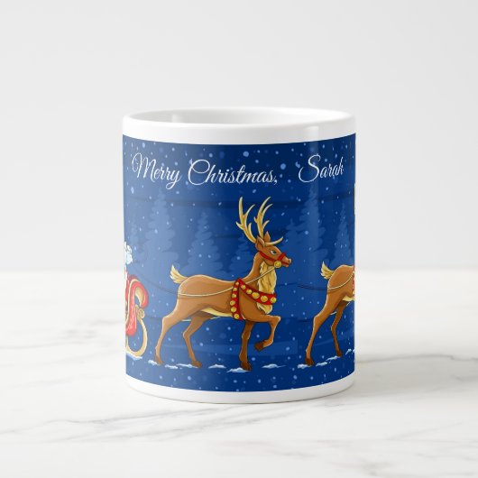 Grande Tasse Joyeux Noël Ajouter un nom Père Noël Serious Coffe (Devant)