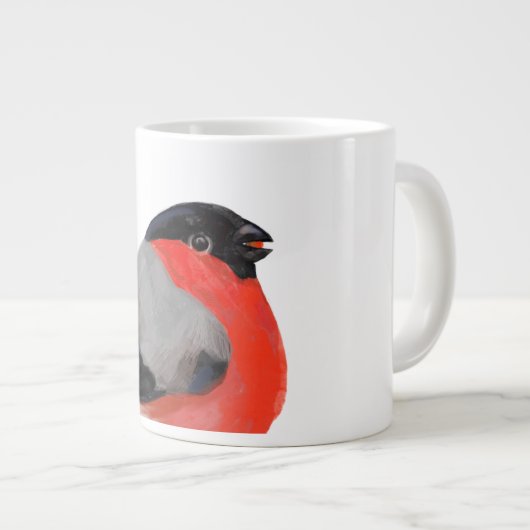 Grande Tasse Joyeux Noël, Bullfinch en hiver (Devant droit)
