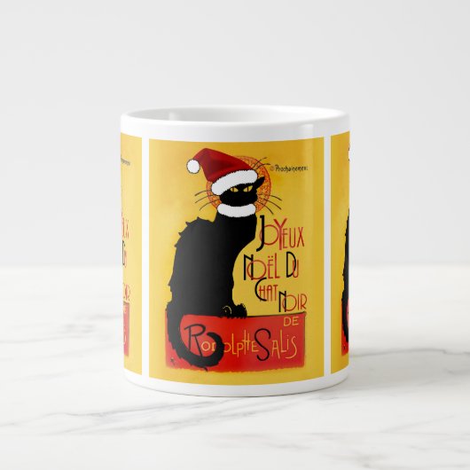 Grande Tasse Joyeux Noël Du Conversation Noir (Devant)