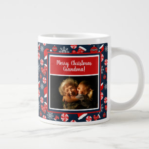 Grande Tasse Joyeux Noël Grand-mère Motif de Noël