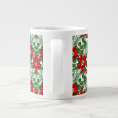 Grande Tasse Joyeux Noël, Motif de fleurs rouges et vertes, (Dos)