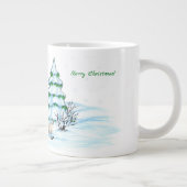 Grande Tasse Joyeux Noël ! Snowman avec chat et chiot (Droite)