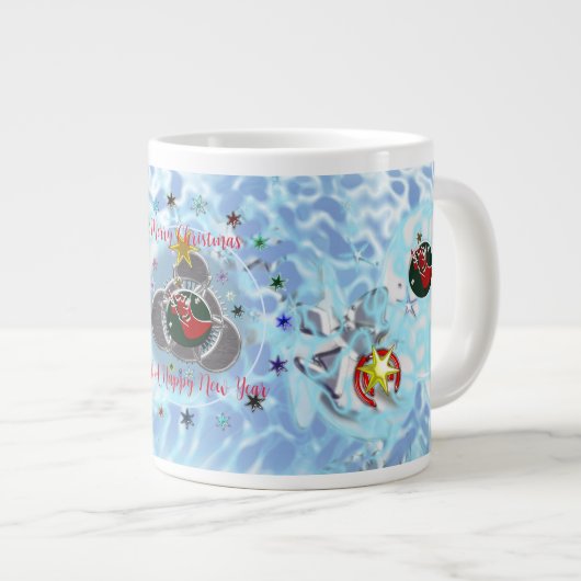 Grande Tasse Joyeux Noël Vent Santa Claus Sock (Devant droit)
