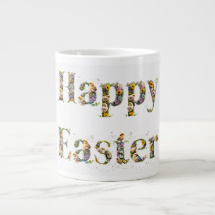 Grande Tasse Joyeux texte décoratif de Pâques Bébé Chicks