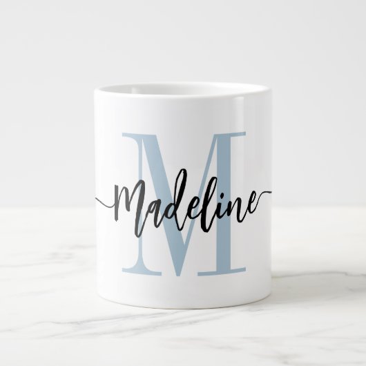 Grande Tasse Jumbo personnalisé Monogramme de script moderne (Devant)