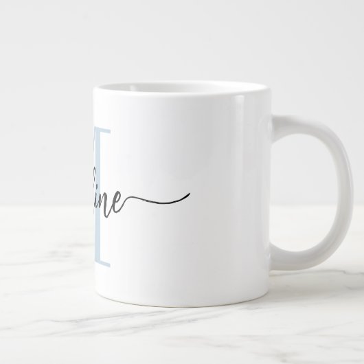 Grande Tasse Jumbo personnalisé Monogramme de script moderne (Droite)