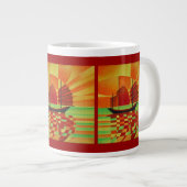 Grande Tasse Junk on Sea of Green Cubist Abstrait (Devant droit)