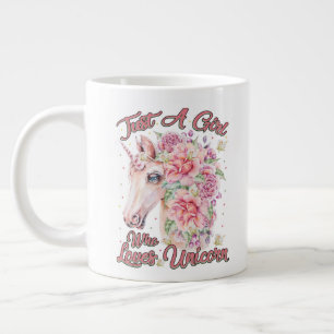 Grande Tasse Just Girl Who Loves Unicorn