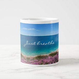 Grande Tasse Juste respirer, peinture extraordinaire sur la mer