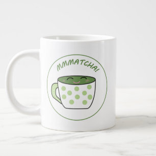 Grande Tasse Kawaii Matcha souriant